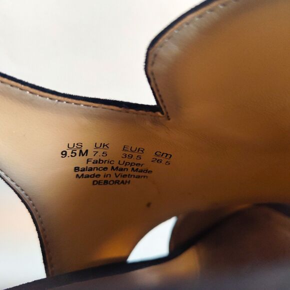 Naturalizer Black Suede Leather Open Toe Slingback Block Heel Deborah Size 9.5 - Picture 8 of 9